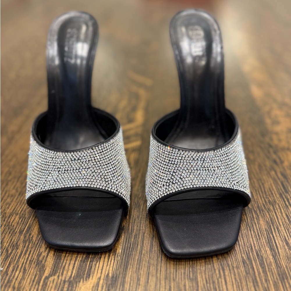 Sparkling Black and Silver Women's Heels